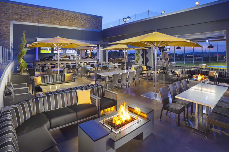 dining area at topgolf